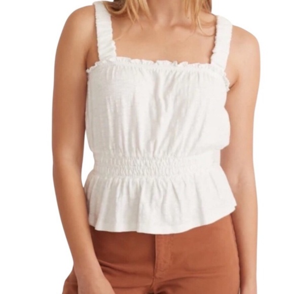 Marine Layer Dylan Smocked Tank Antique White XL - Picture 12 of 12